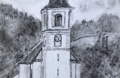 Plenérová kresba, práce klientky