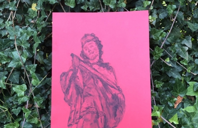 Plenérová práce a studie barokní plastiky, práce klientky 2025